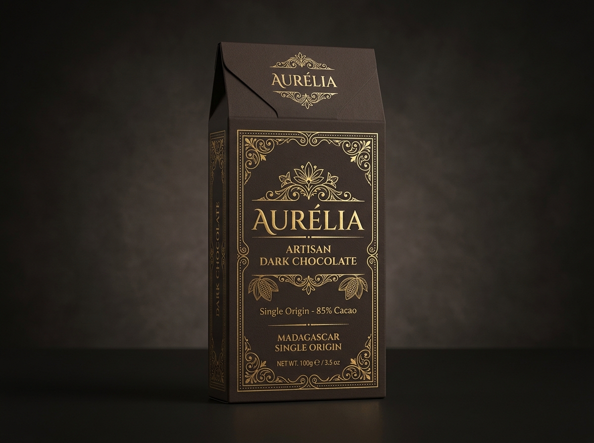 Gourmet Chocolate Bar Box Mockup